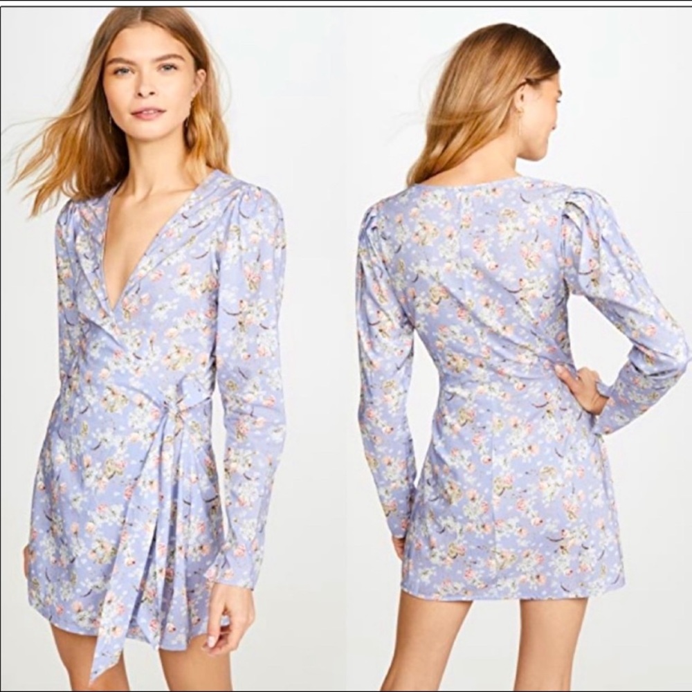 WeWoreWhat Floral Blanca Mini Wrap Dress